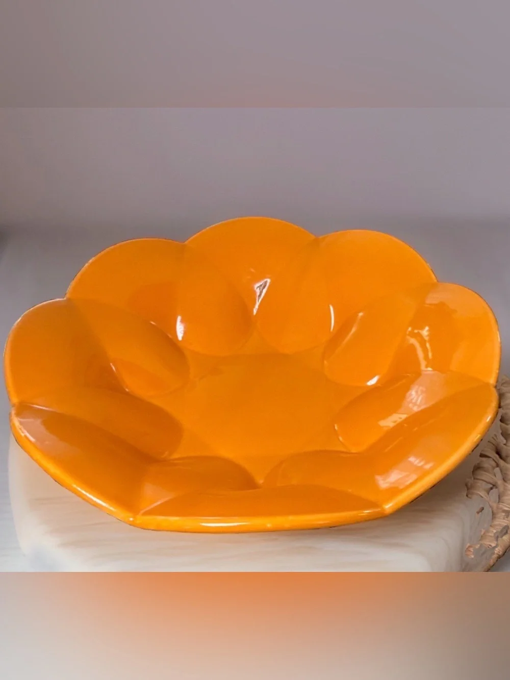 VTG Mogre Orange Mid Century Mod Ceramic Bowl Serving Platter Made in Italy